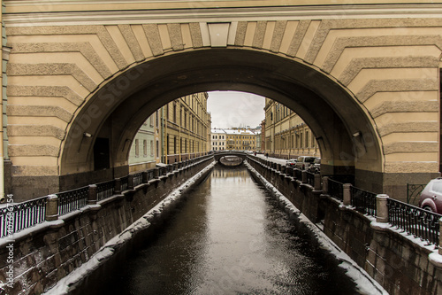 Winter Canal in St. Petersburg in winter