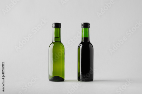 Wine Quarter / Mini Bottle Mock-Up - Two Bottles