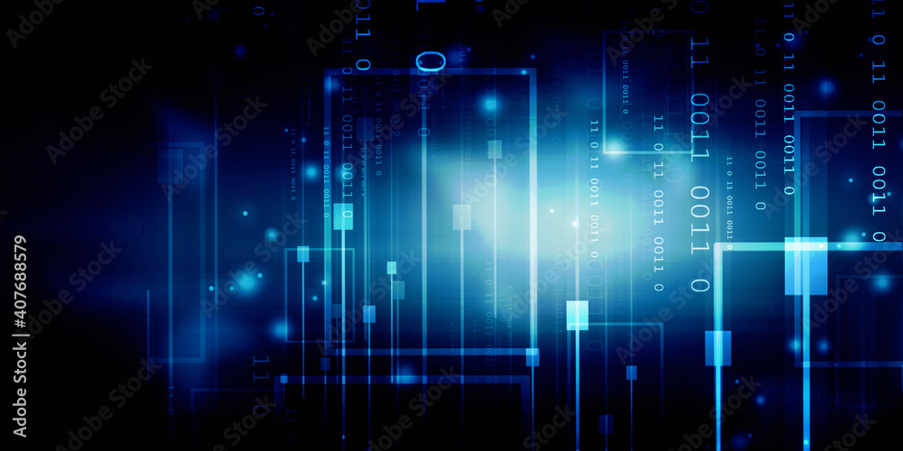 2d illustration abstract digital binary data on computer screen 2d illustration abstract digital binary data on computer screen