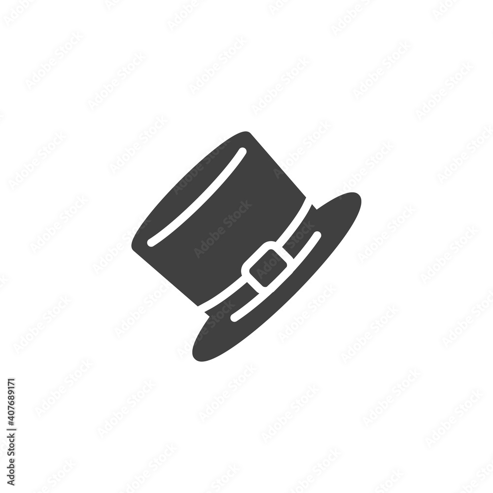 Leprechaun hat vector icon. filled flat sign for mobile concept and web design. St. Patrick's Day hat glyph icon. Symbol, logo illustration. Vector graphics