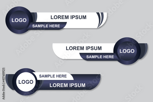 Modern geometric lower third banner template design. Colorful lower thirds set template vector. Modern, simple, clean design style
