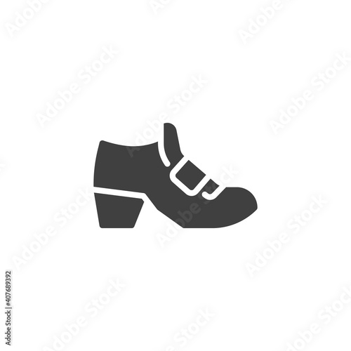 Leprechaun shoe vector icon. filled flat sign for mobile concept and web design. St Patricks Day shoe glyph icon. Symbol, logo illustration. Vector graphics