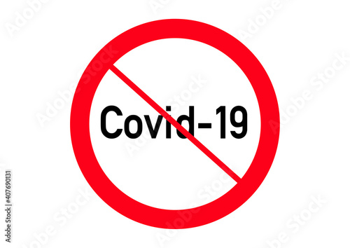Free Download No Covid-19 concept with a red prohibition sign isolated on white background - GFXLoad