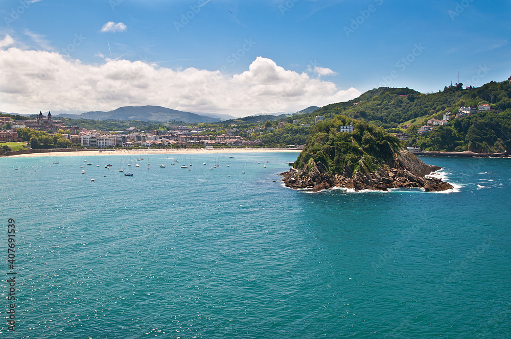 Obraz premium San Sebastian. Playa de La Concha. Donostia