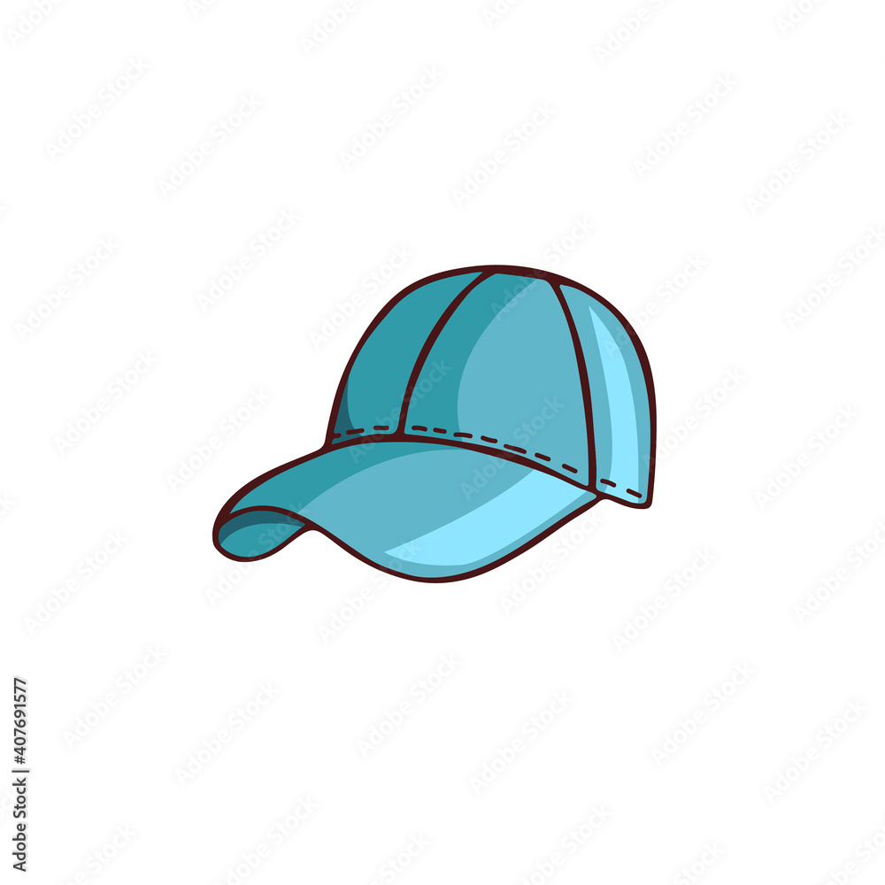 Doodle image of a cap, baseball cap. Garden element. Vector hand-drawn image for stickers, postcards, icons, web. Doodle image of a cap, baseball cap. Garden element. Vector hand-drawn image for stickers, postcards, icons, web.