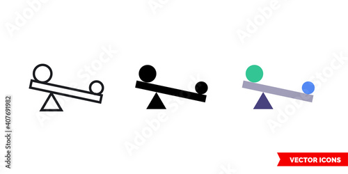 Leverage icon of 3 types color, black and white, outline. Isolated vector sign symbol.