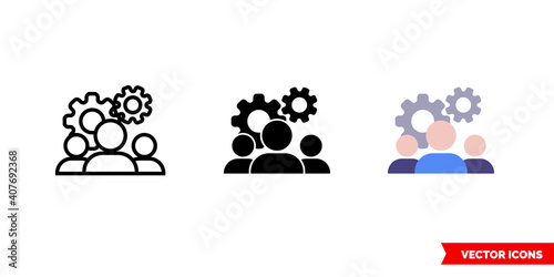 Manage leader icon of 3 types color, black and white, outline. Isolated vector sign symbol.