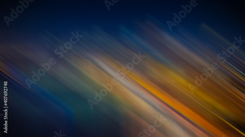 abstract orange, blue and dark background with light rays © Mahmud