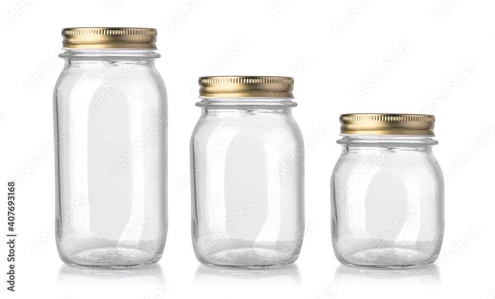 empty glass jars isolated empty glass jars isolated