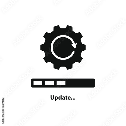 Update system progress. Loading process. Upgrade application icon concept isolated on white background. Vector illustration