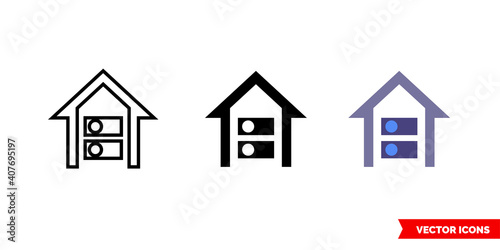 Root server icon of 3 types color, black and white, outline. Isolated vector sign symbol. photo