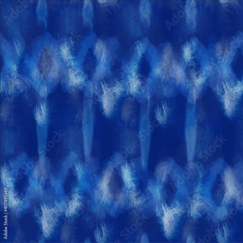 Seamless pattern Shibori in Indigo color. Digital Quilting Arts. Tie-dye. Tied and dyed - is a manual resist dyeing technique, of Japanese artisan design which produces patterns on fabric