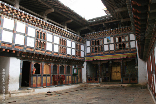 buddhist fortress (dzong) in wangdue phodrang in bhutan 