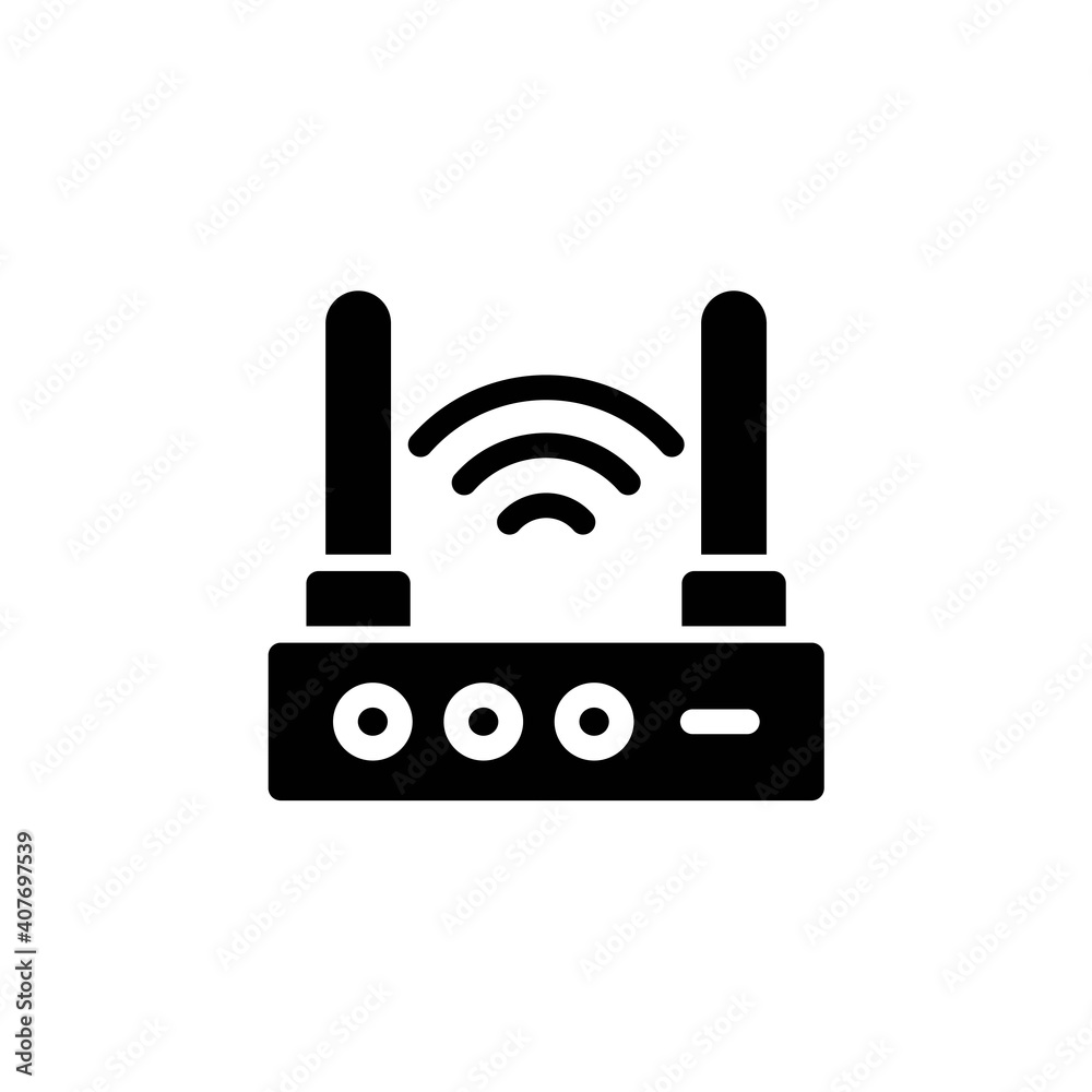 router glyph Icon. internet of things vector illustration on white background router glyph Icon. internet of things vector illustration on white background
