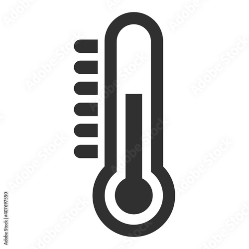 Thermometer vector icon with half temperature for weather or medicine