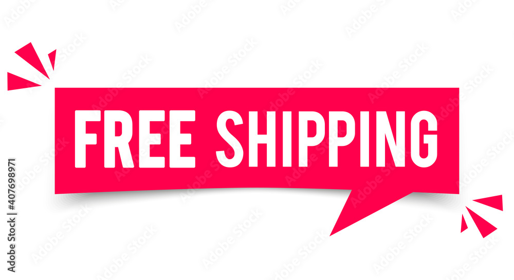 Obraz premium Vector Illustration Free Shipping Speech Bubble