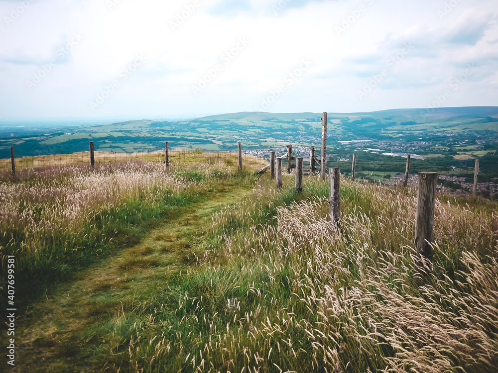 Obraz premium Rural landscape in Greater Manchester, UK. 