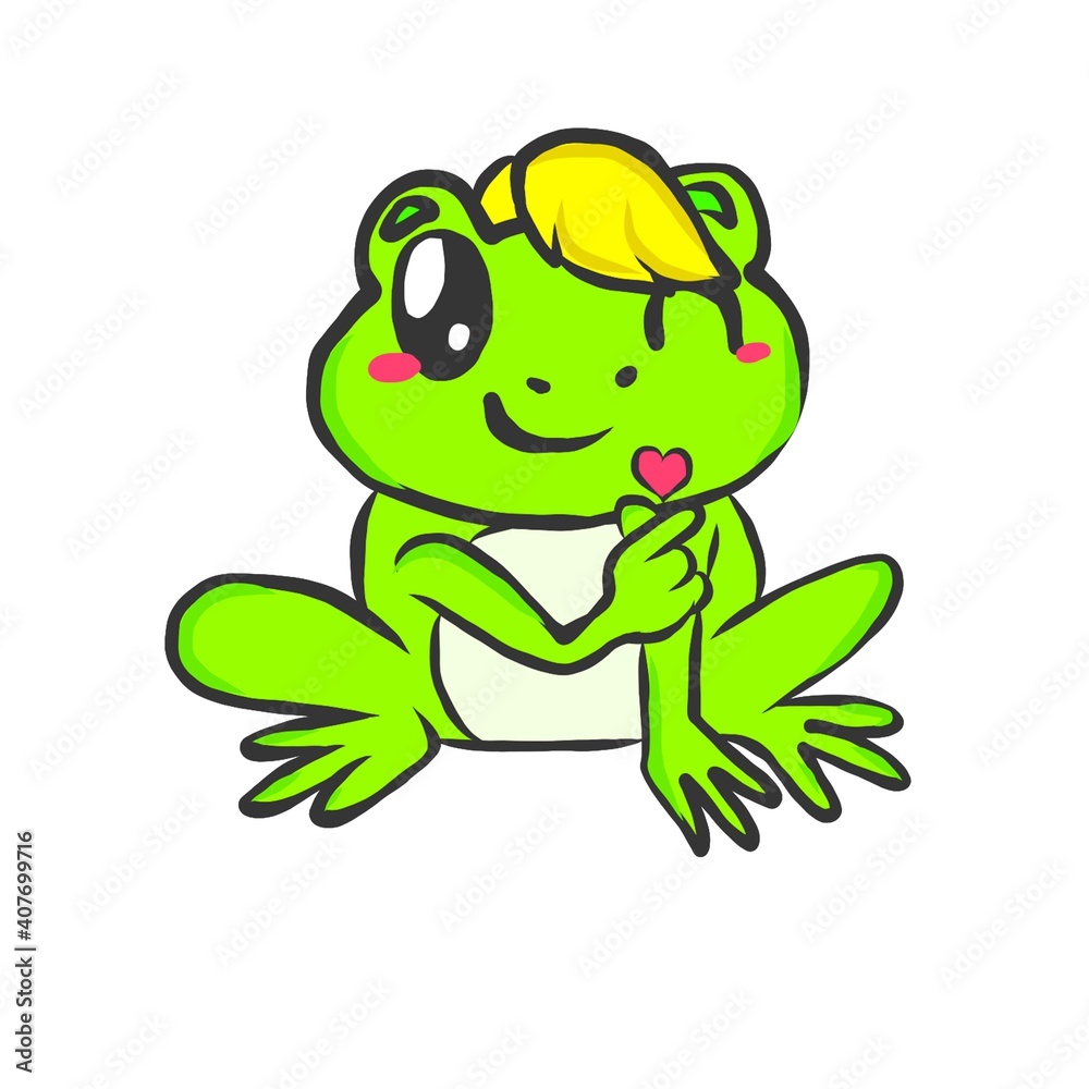 Obraz premium Frosch Kröte Cartoon süß lustig 