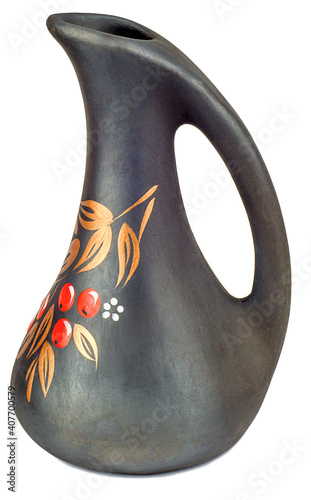 black ceramic jug with handle photo