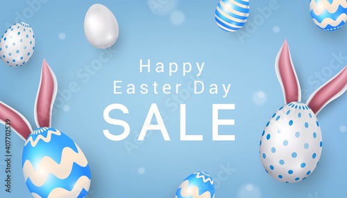 happy easter day sale banner template graphic design illustration