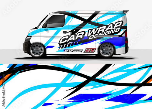 Car decal  truck and cargo van wrap design vector. Modern abstract background for car branding and vehicle livery  