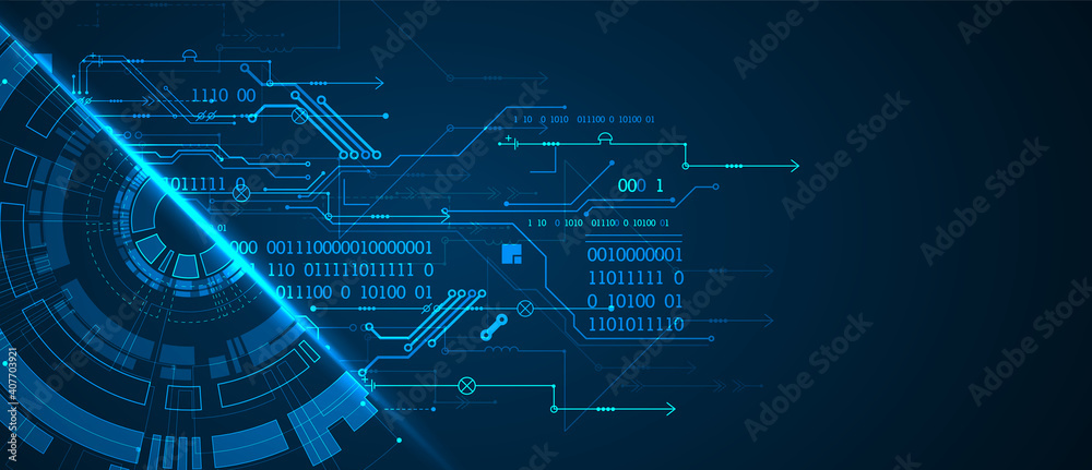 Abstract half-circle technology circuit board. Communication concept. Abstract half-circle technology circuit board. Communication concept.