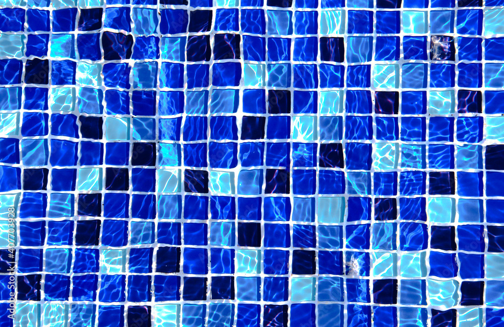 Blue small tiles in water for background. Blue small tiles in water for background.