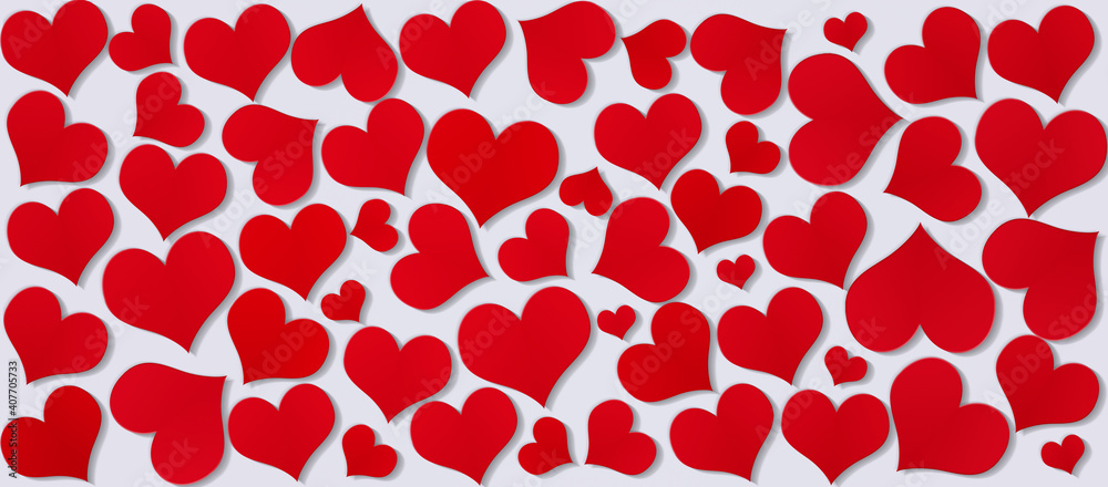 valentines day red hearts banner valentines day red hearts banner