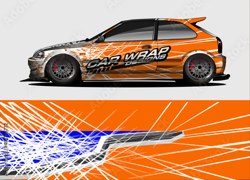 Car wrap graphic racing abstract strip and background for car wrap and vinyl sticker  