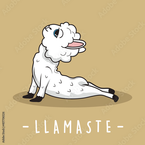 Llama Yoga Cartoon Llamaste Alpaca Bhujangasana Pose