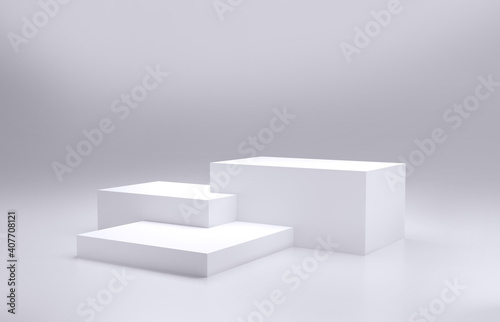 White podium 3D mock up Abstract background © OHishi_Foto