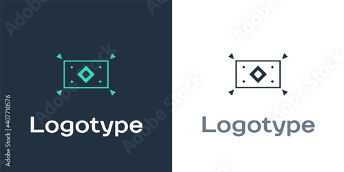 Logotype Magic carpet icon isolated on white background. Logo design template element. Vector.