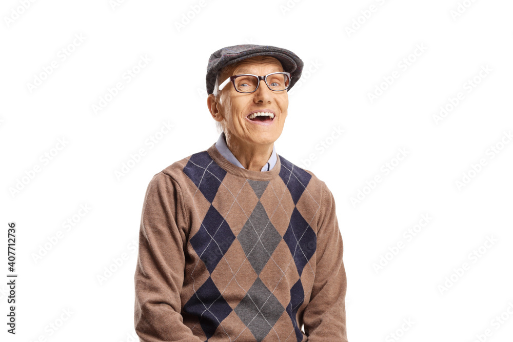 Cheerful elderly gentleman smiling