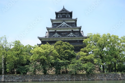 Hiroshima castle in Hiroshima prefecture, Japan - 広島城 広島県 日本