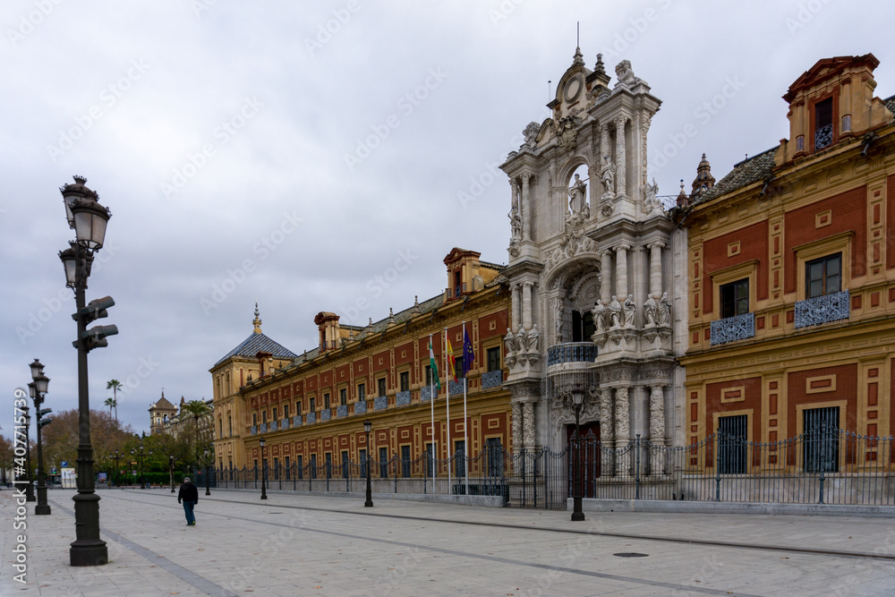 view of the San Telmo Palace in Seville