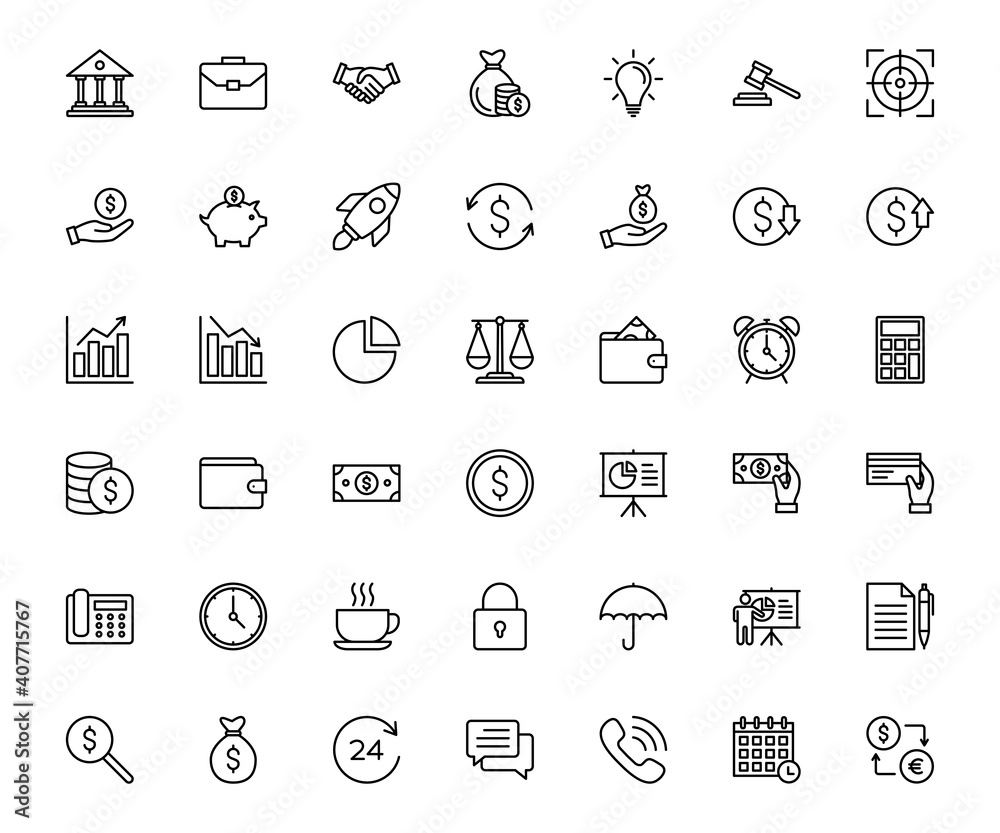 Business and Finance icon Set. for computer, web and mobile apps Business and Finance icon Set. for computer, web and mobile apps
