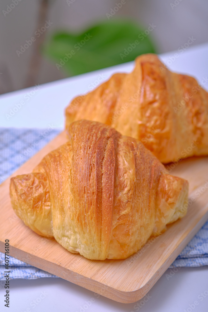 Warm Fresh Buttery Croissants and Rolls. French and American Croissants and Baked Pastries are enjoyed.
