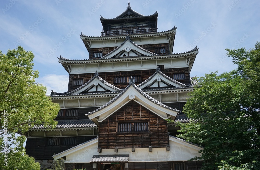 Hiroshima castle in Hiroshima prefecture, Japan - 広島城 広島県 日本 Hiroshima castle in Hiroshima prefecture, Japan - 広島城 広島県 日本
