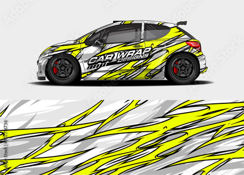 rally car livery design vector. abstract race style background for vehicle vinyl sticker wrap 