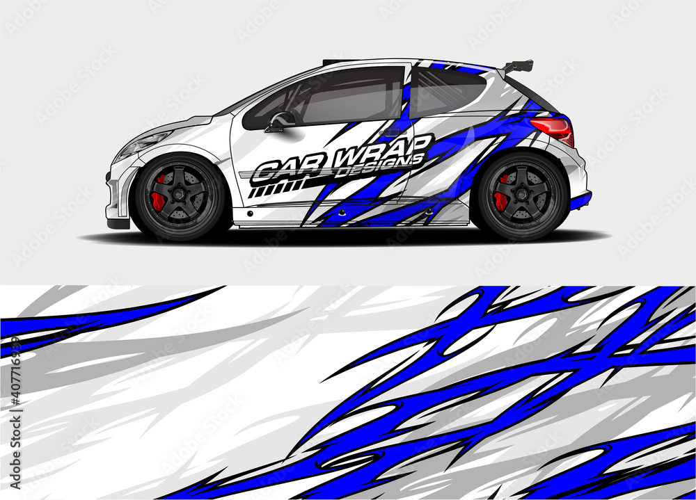 rally car livery design vector. abstract race style background for vehicle vinyl sticker wrap
rally car livery design vector. abstract race style background for vehicle vinyl sticker wrap
