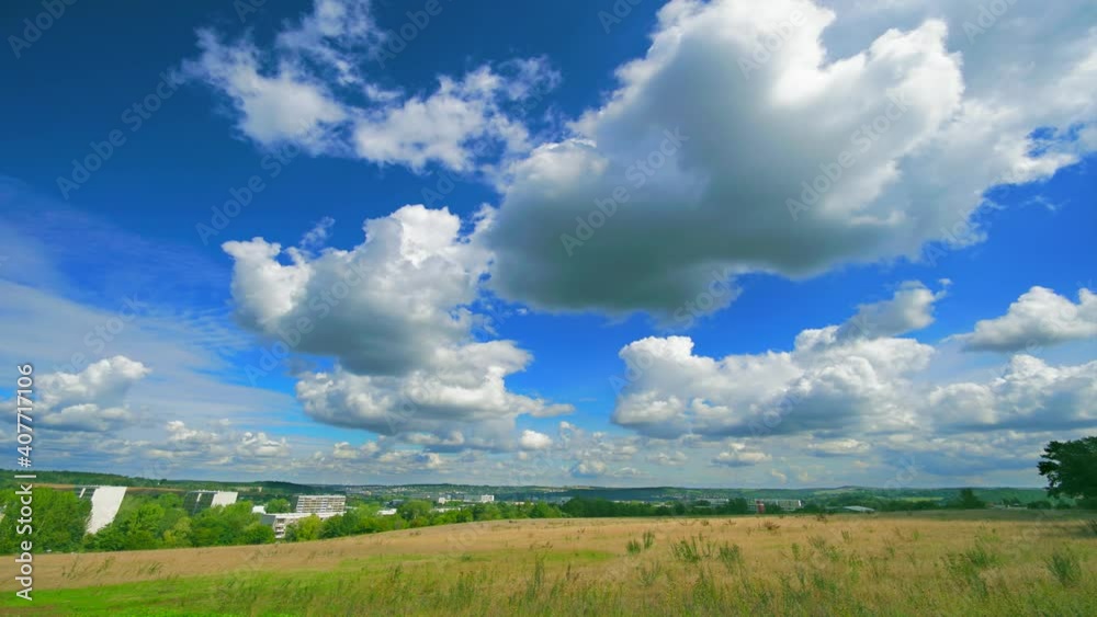 Clouds in the sky over a summer field. time-lapse Clouds in the sky over a summer field. time-lapse