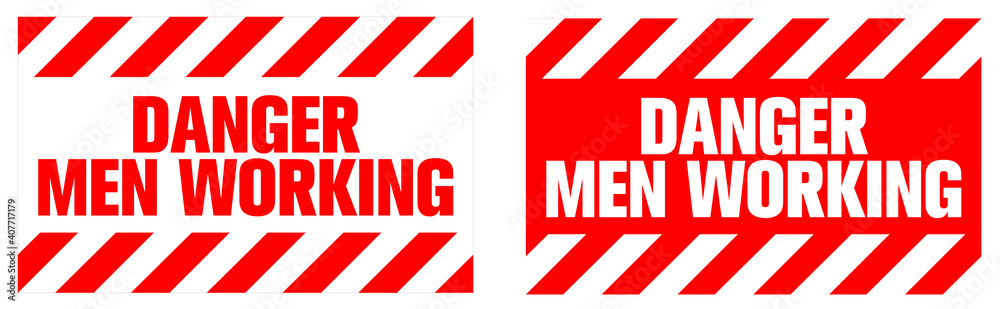 Men working warning sign. EPS10 vector illustration. Men working warning sign. EPS10 vector illustration.