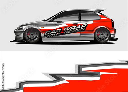 rally car livery design vector. abstract race style background for vehicle vinyl sticker wrap 