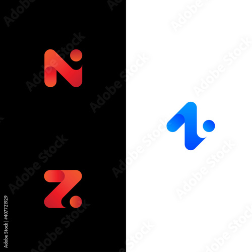 Gradient N NI Z logo icon vector modern concept