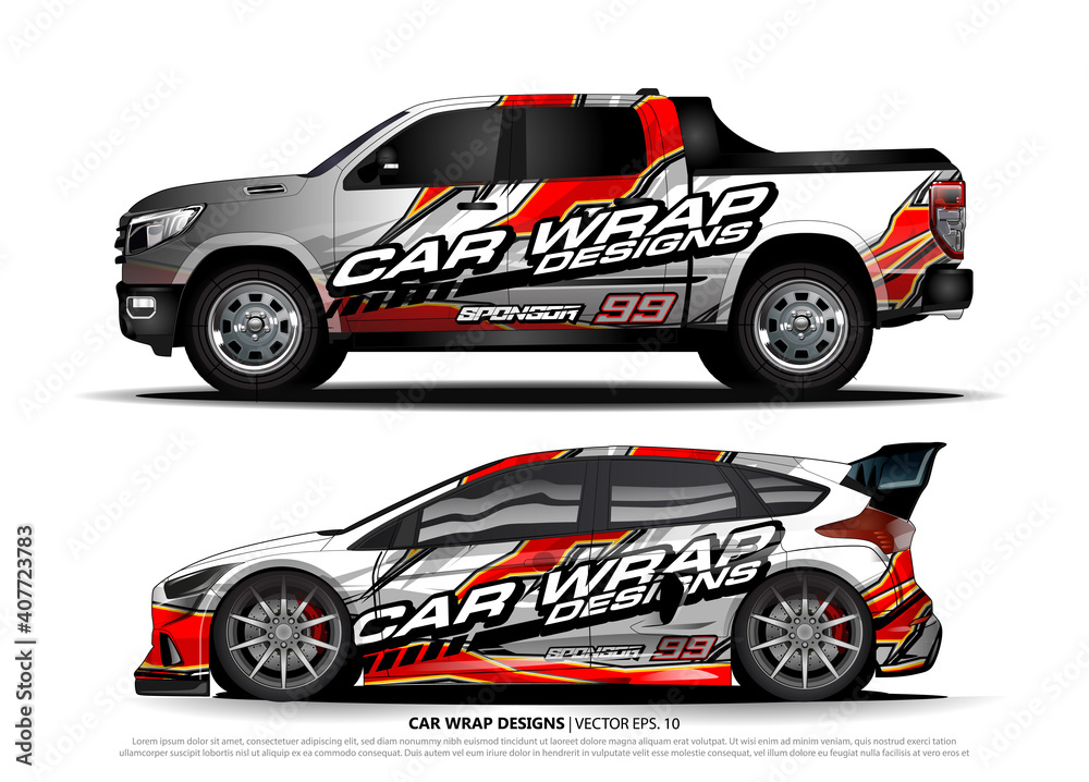 rally car livery design vector. abstract race style background for vehicle vinyl sticker wrap
rally car livery design vector. abstract race style background for vehicle vinyl sticker wrap