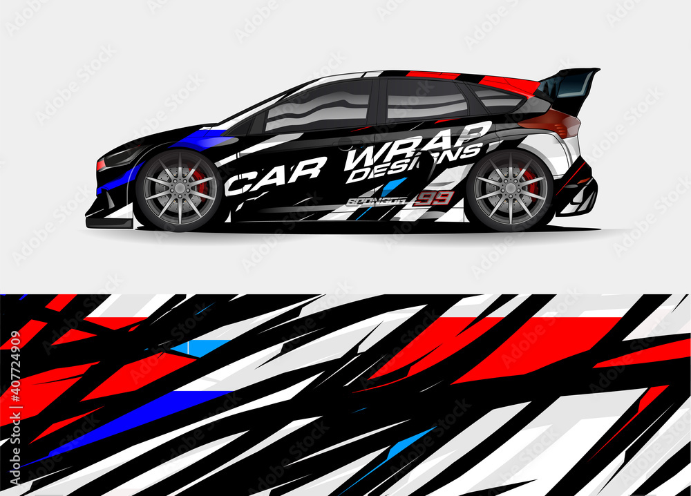 rally car livery design vector. abstract race style background for vehicle vinyl sticker wrap
rally car livery design vector. abstract race style background for vehicle vinyl sticker wrap