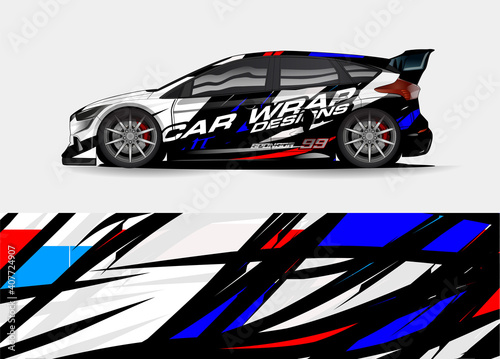 rally car livery design vector. abstract race style background for vehicle vinyl sticker wrap  © talentelfino