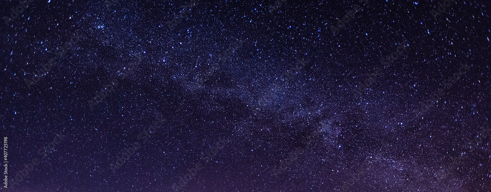 Amazing Panorama blue night sky milky way and star on dark background.