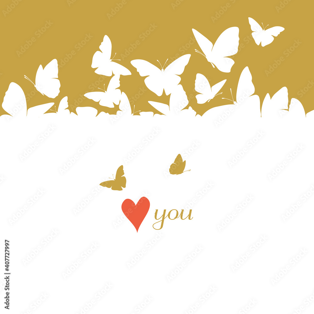 Obraz premium Butterfly background. Silhouette illustration.