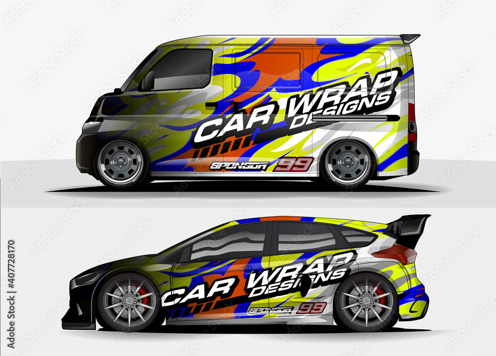 rally car livery design vector. abstract race style background for ...